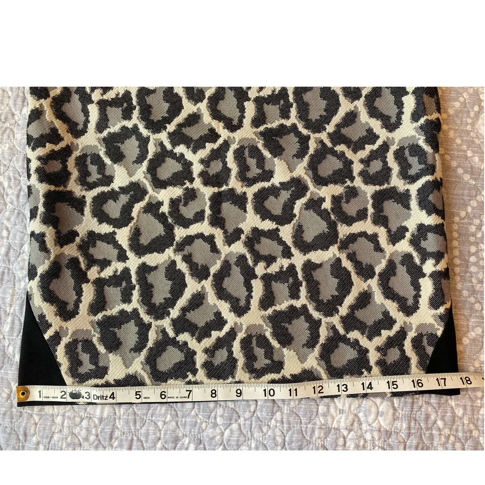 Diane von Furstenberg Women's Emma Pencil Skirt Leopard & Solid Black Size 8